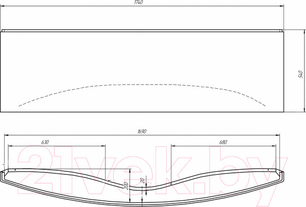 Изображение товара Экран для ванны 1Марка One Nega 170