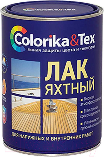 Изображение товара Лак яхтный Colorika & Tex Полуматовый (0.8л)
