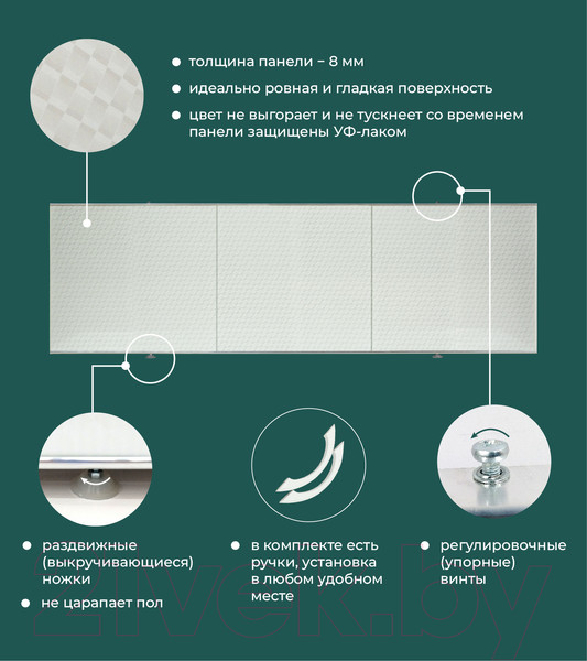 Изображение товара Экран для ванны Comfort Alumin Group Ромбики 150