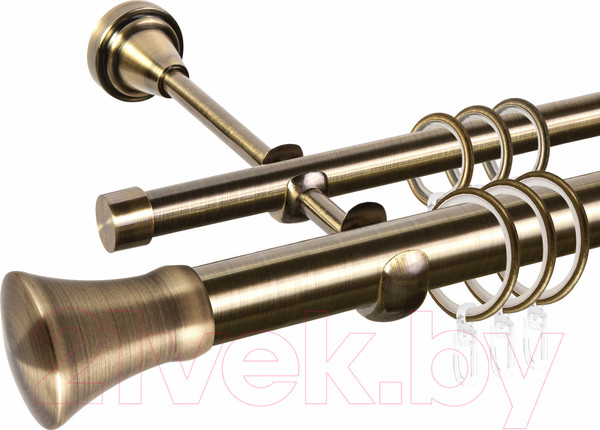 Изображение товара Карниз для штор АС ФОРОС Grace D25Г/16Г + наконечники Монако (2.4м, антик)
