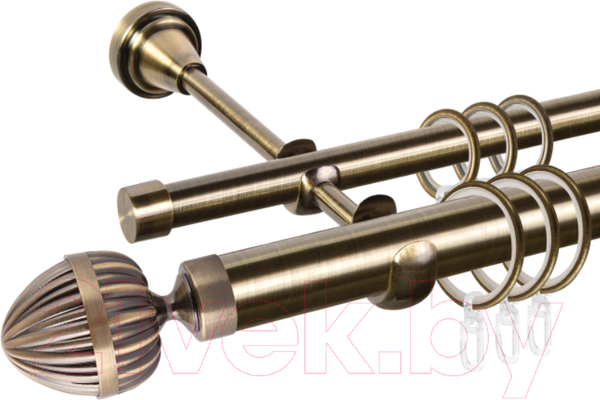 Изображение товара Карниз для штор АС ФОРОС Grace D25Г/16Г + наконечники Милано (3м, антик)