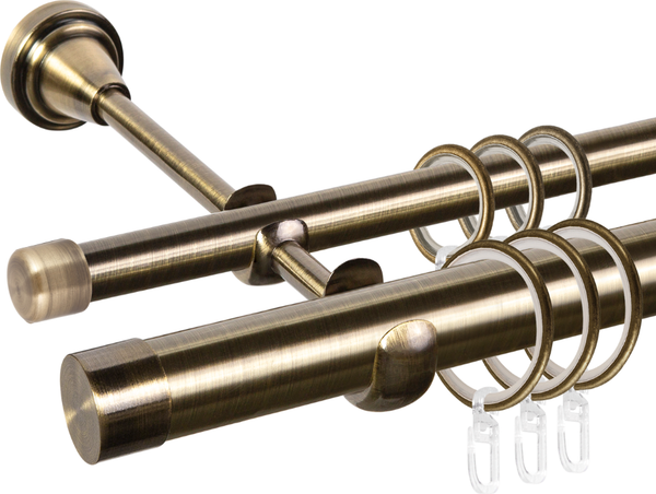 Изображение товара Карниз для штор АС ФОРОС Grace D25Г/16Г + заглушка Плоская (3м, антик)