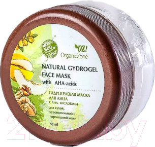 Изображение товара Маска для лица гидрогелевая Organic Zone С АНА-кислотами для сухой чувствительной и нормальной кожи (50мл)