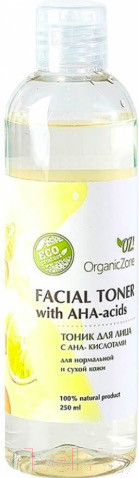 Изображение товара Тоник для лица Organic Zone С АНА-кислотами для нормальной и сухой кожи (250мл)