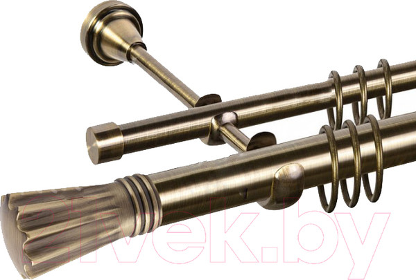 Изображение товара Карниз для штор АС ФОРОС Grace D25Г/16Г составной + наконечники Буэнос (3м, антик)
