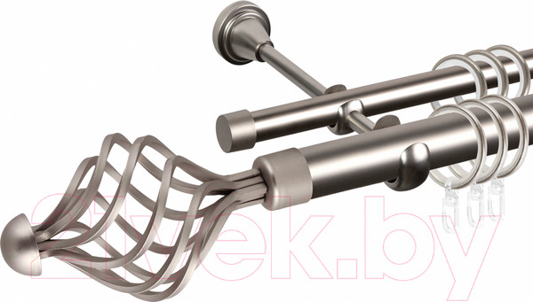 Изображение товара Карниз для штор АС ФОРОС Grace D25Г/16Г + наконечники Ажур 245 (1.4м, сатин)