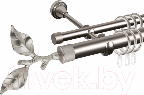 Изображение товара Карниз для штор АС ФОРОС Grace D25Г/16Г + наконечники Лист розы (1.4м, сатин)