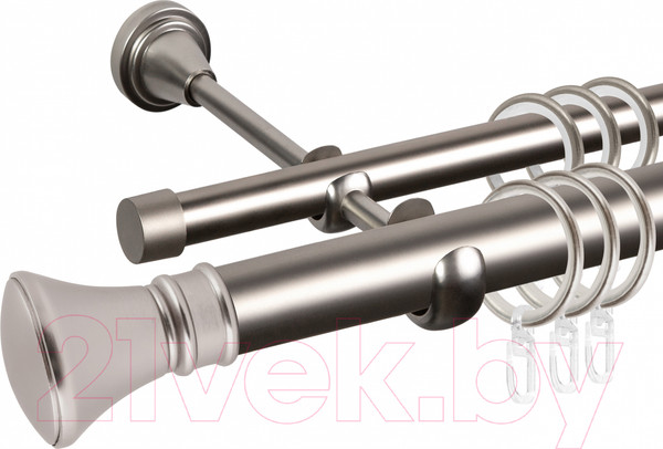 Изображение товара Карниз для штор АС ФОРОС Grace D25Г/16Г + наконечники Колокол (1.6м, сатин)