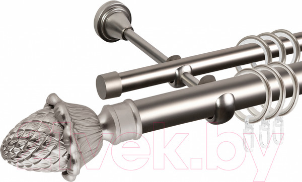 Изображение товара Карниз для штор АС ФОРОС Grace D25Г/16Г + наконечники Магнолия (1.6м, сатин)