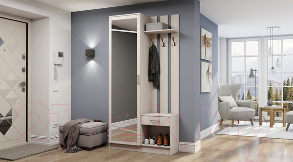 Изображение товара Секция в прихожую Астрид Мебель София-8 / ЦРК.СОФ.08 (анкор белый)