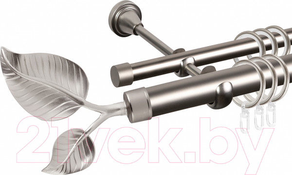 Изображение товара Карниз для штор АС ФОРОС Grace D25Г/16Г + наконечники Лист большой (1.6м, сатин)