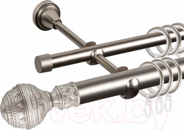 Изображение товара Карниз для штор АС ФОРОС Grace D25Г/16Г + наконечники Ампир (3м, сатин)