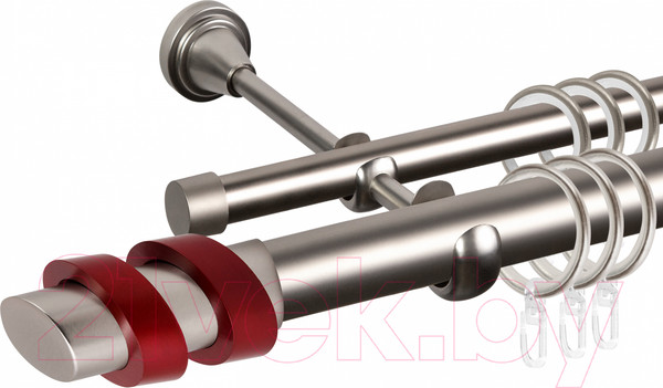 Изображение товара Карниз для штор АС ФОРОС Grace D25Г/16Г + наконечники Вена красный (3м, сатин)