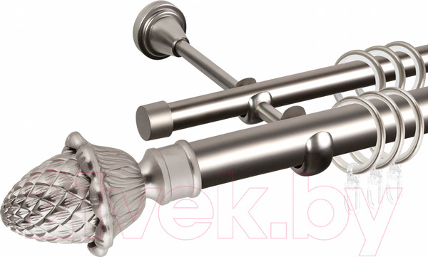 Изображение товара Карниз для штор АС ФОРОС Grace D25Г/16Г составной + наконечники Магнолия (3м, сатин)