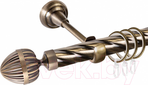 Изображение товара Карниз для штор АС ФОРОС Grace D25К + наконечники Милано (1.4м, антик)