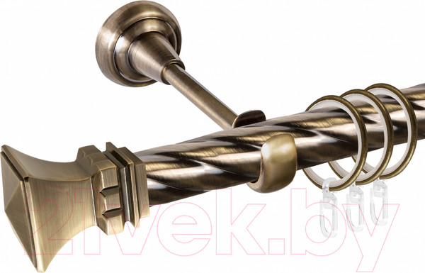 Изображение товара Карниз для штор АС ФОРОС Grace D25К + наконечники Эмпория (1.6м, антик)