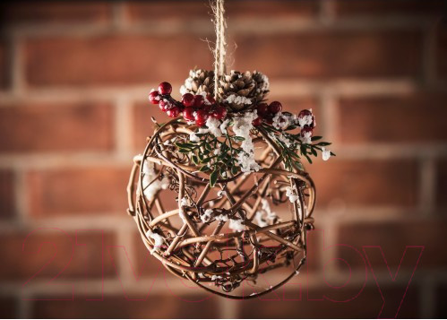 Изображение товара Набор шаров новогодних Merry Bear E29-19HG164-3 (3шт, ротанг)