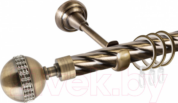 Изображение товара Карниз для штор АС ФОРОС Grace D25К + наконечники Авея (2м, антик)