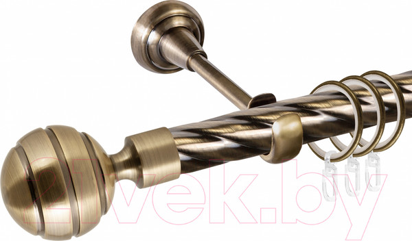 Изображение товара Карниз для штор АС ФОРОС Grace D25К + наконечники Триест (3м, антик)