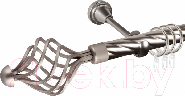 Изображение товара Карниз для штор АС ФОРОС Grace D25К + наконечники Ажур 245 (1.4м, сатин)