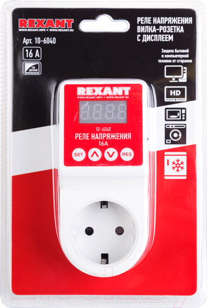 Изображение товара Реле напряжения Rexant 10-6040 (c дисплеем)