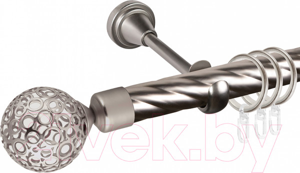 Изображение товара Карниз для штор АС ФОРОС Grace D25К + наконечники Метеор (1.8м, сатин)