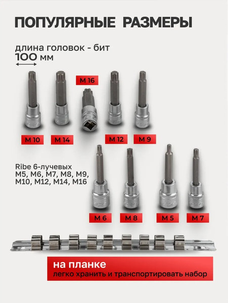Изображение товара Набор головок слесарных Forsage F-40915L (46628)