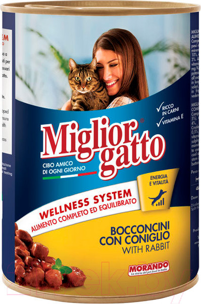 Изображение товара Влажный корм для кошек Miglior Gatto Classic Rabbit (405г)