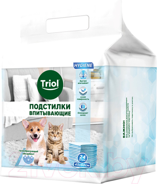 Изображение товара Одноразовая пеленка для животных Triol DP09 / 30551004 (24шт)