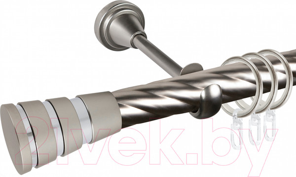 Изображение товара Карниз для штор АС ФОРОС Grace D25К + наконечники Пегас хром (3м, сатин)