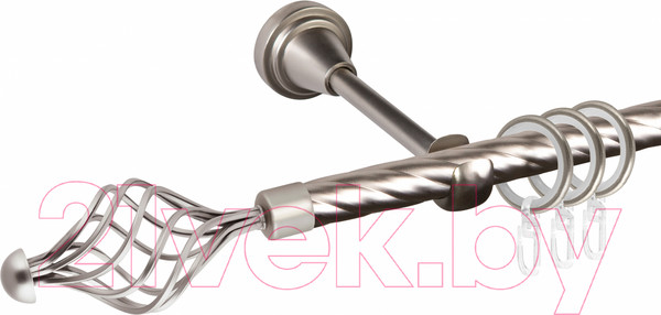 Изображение товара Карниз для штор АС ФОРОС Grace D25К составной + наконечники Ажур 245 (3м, сатин)