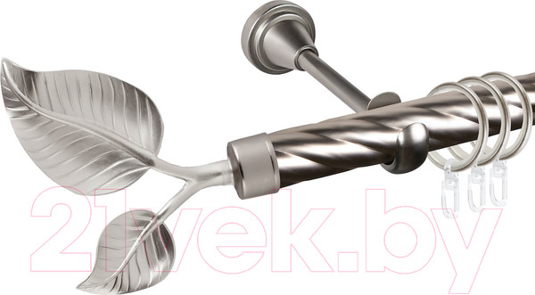 Изображение товара Карниз для штор АС ФОРОС Grace D25К составной + наконечники Лист большой (3м, сатин)