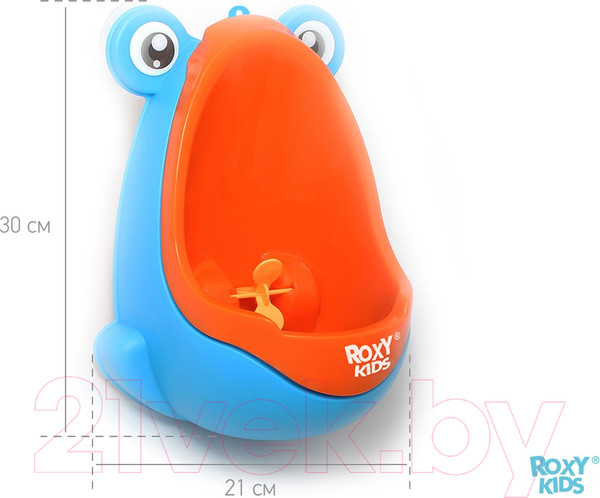 Изображение товара Детский писсуар ROXY-KIDS Лягушка с прицелом / RBP-2129BO (голубой/апельсиновый)