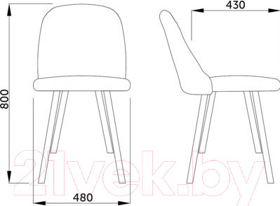 Изображение товара Стул AksHome Honnor (серый велюр HLR-21/дуб)