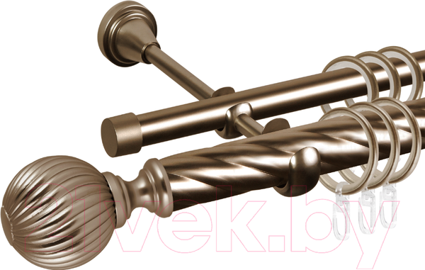 Изображение товара Карниз для штор АС ФОРОС Grace D25К/16Г + наконечники Орион (1.6м, антик)
