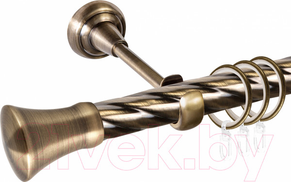 Изображение товара Карниз для штор АС ФОРОС Grace D25К/16Г + наконечники Монако (1.6м, антик)