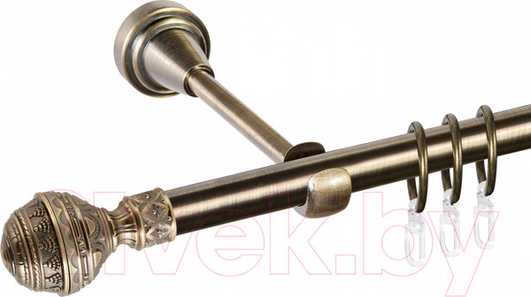 Изображение товара Карниз для штор АС ФОРОС Grace D25К/16Г + наконечники Ампир (1.8м, антик)
