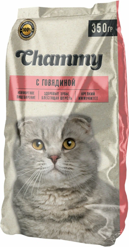 Изображение товара Сухой корм для кошек Chammy С говядиной (350г)