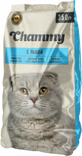 Изображение товара Сухой корм для кошек Chammy С рыбой (350г)