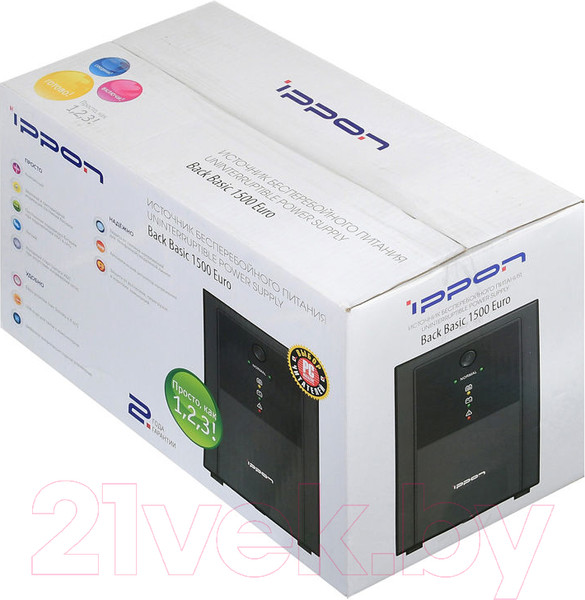Изображение товара ИБП IPPON Back Basic 1500 Euro (черный)