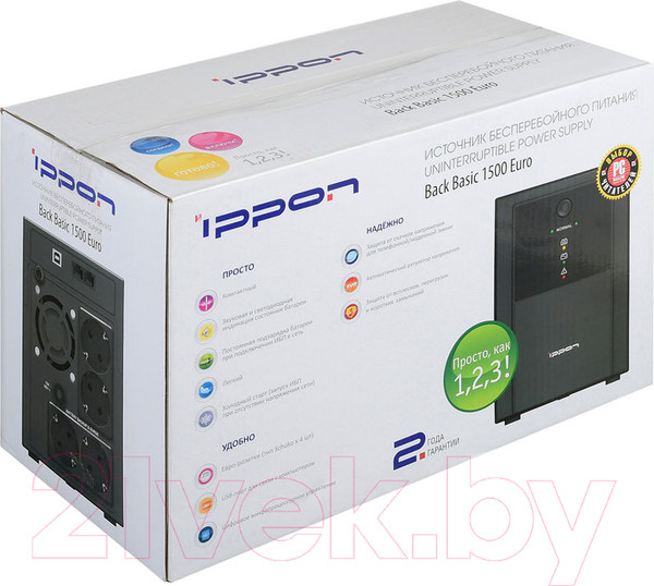Изображение товара ИБП IPPON Back Basic 1500 Euro (черный)
