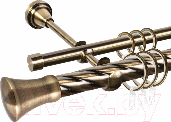 Изображение товара Карниз для штор АС ФОРОС Grace D25К/16Г составной + наконечники Монако (3м, антик)