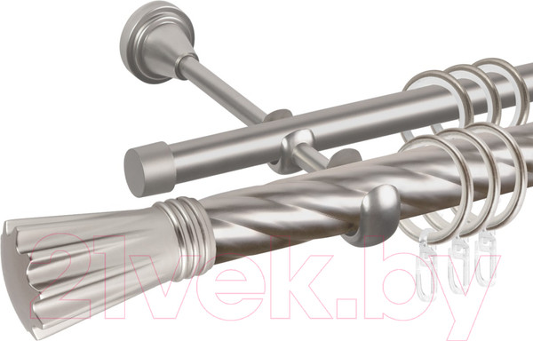 Изображение товара Карниз для штор АС ФОРОС Grace D25К/16Г + наконечники Буэнос (1.4м, сатин)