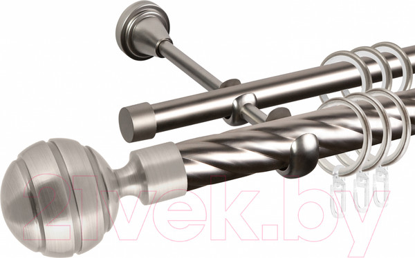Изображение товара Карниз для штор АС ФОРОС Grace D25К/16Г + наконечники Триест (1.4м, сатин)