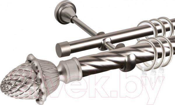 Изображение товара Карниз для штор АС ФОРОС Grace D25К/16Г + наконечники Магнолия (1.6м, сатин)