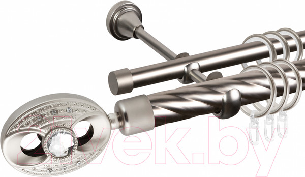 Изображение товара Карниз для штор АС ФОРОС Grace D25К/16Г + наконечники Игнацио (1.8м, сатин)