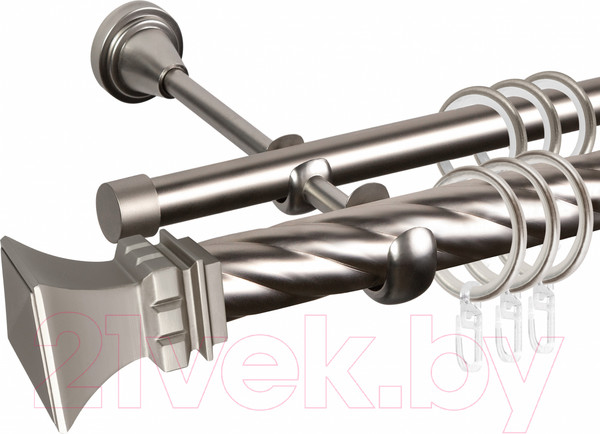 Изображение товара Карниз для штор АС ФОРОС Grace D25К/16Г + наконечники Эмпория (2.4м, сатин)