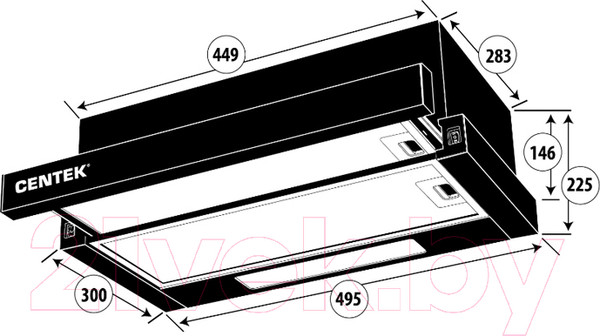 Изображение товара Вытяжка телескопическая Centek CT-1840-50 SS