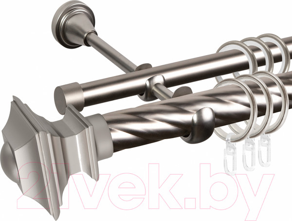 Изображение товара Карниз для штор АС ФОРОС Grace D25К/16Г + наконечники Верди (3м, сатин)