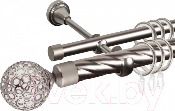 Изображение товара Карниз для штор АС ФОРОС Grace D25К/16Г составной + наконечники Метеор (3м, сатин)